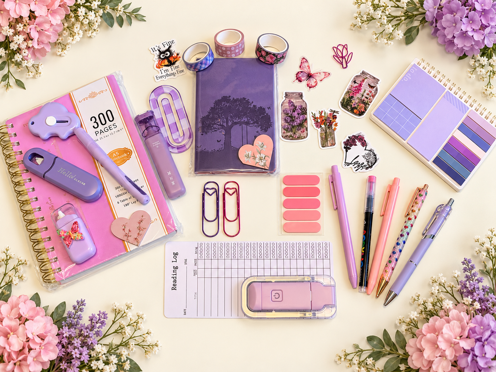 Pink & Purple Joy — 30-Piece Stationery & Journaling Gift Bundle 💜🩷