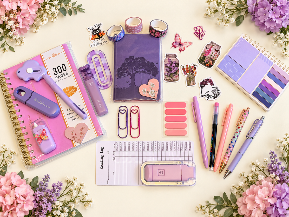 Pink & Purple Joy — 30-Piece Stationery & Journaling Gift Bundle 💜🩷